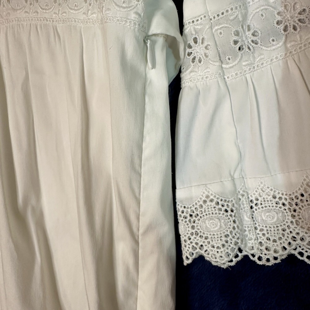 Flavio Castellani Italian White Lace Long Sleeve Dress US size 2 Italy Size 38 - Picture 6 of 16
